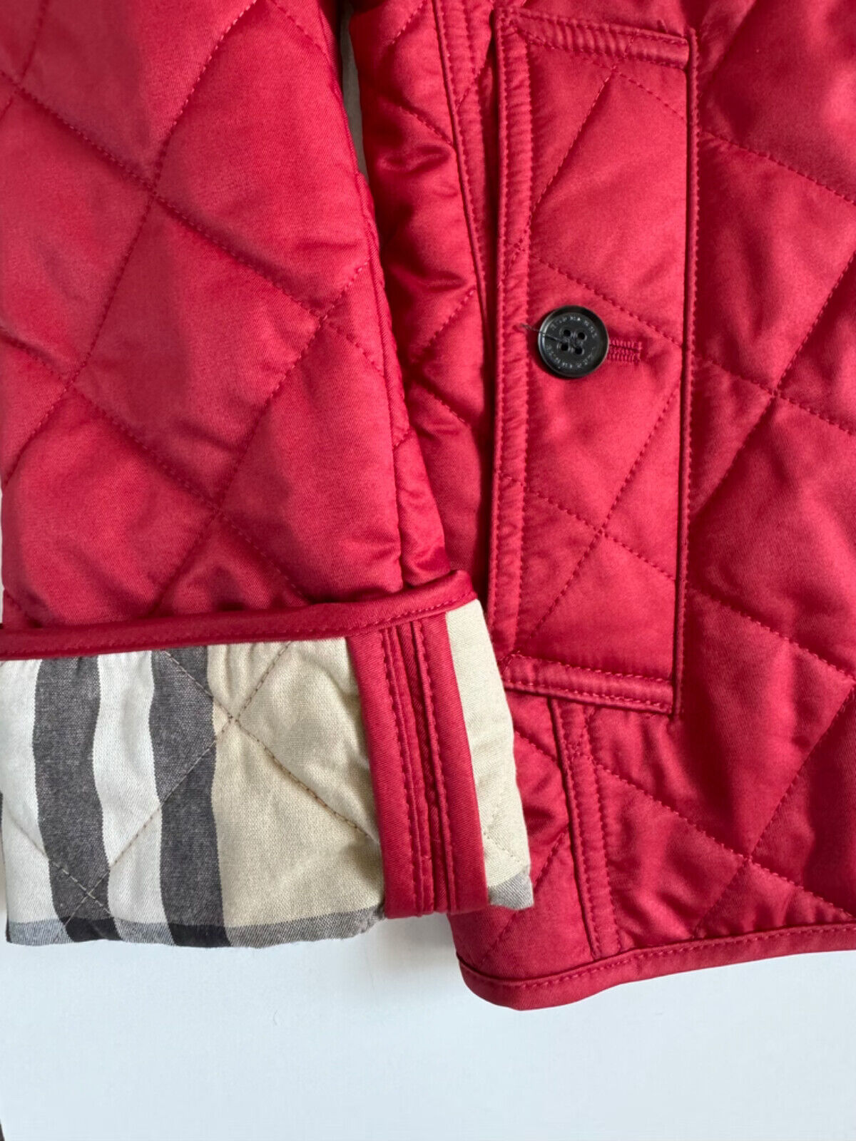 Burberry Frankby Women's Quilted Diamond Red Jacket XS 8055975 NWT $960