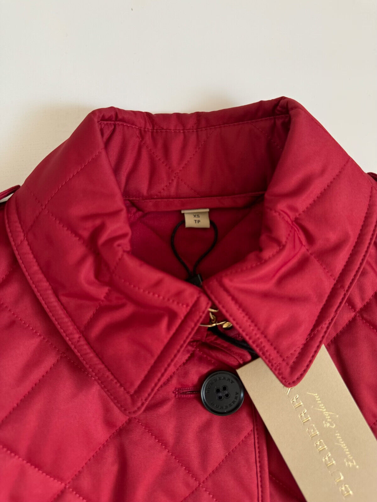 Burberry Frankby Women's Quilted Diamond Red Jacket XS 8055975 NWT $960