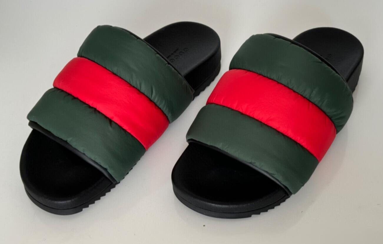 Gucci Women’s Rubber Slide Sandals Green/Black/Red 9 US (Gucci 39) 700320 IT NIB