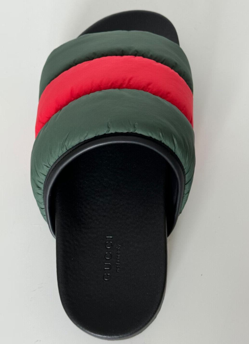 Gucci Women’s Rubber Slide Sandals Green/Black/Red 9 US (Gucci 39) 700320 IT NIB