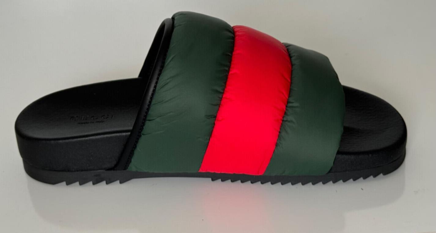 Gucci Women’s Rubber Slide Sandals Green/Black/Red 9 US (Gucci 39) 700320 IT NIB