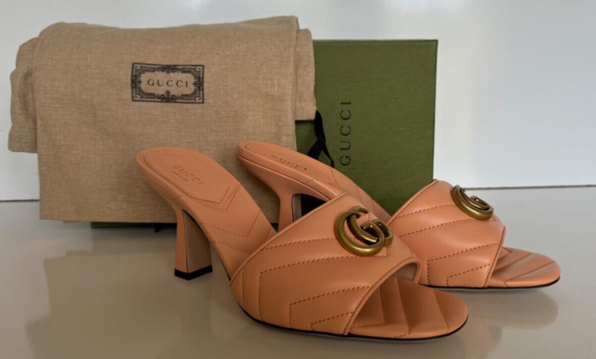 Gucci Women's GG Marmont Leather Slides Sandals 8.5 US (38.5 Euro) 674839 IT NIB