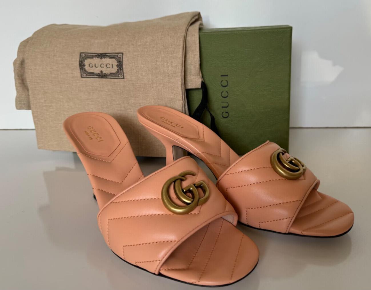 Gucci Women's GG Marmont Leather Slides Sandals 8.5 US (38.5 Euro) 674839 IT NIB