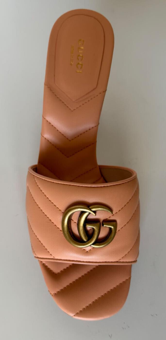 Gucci Women's GG Marmont Leather Slides Sandals 8.5 US (38.5 Euro) 674839 IT NIB