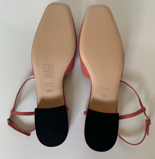 Gucci Women's GG Pink Ballet Flat Leather Sandals 9.5 US (39.5 Eu) IT 754136 NIB