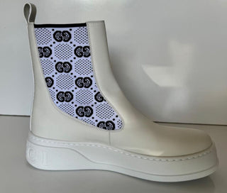 Gucci Women's GG Dali Soft Leather White Boots 9.5 US (39.5 Euro) 718718 IT NIB