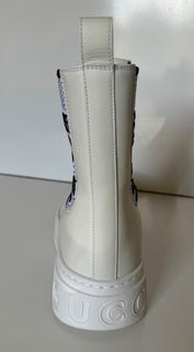 Gucci Women's GG Dali Soft Leather White Boots 9.5 US (39.5 Euro) 718718 IT NIB