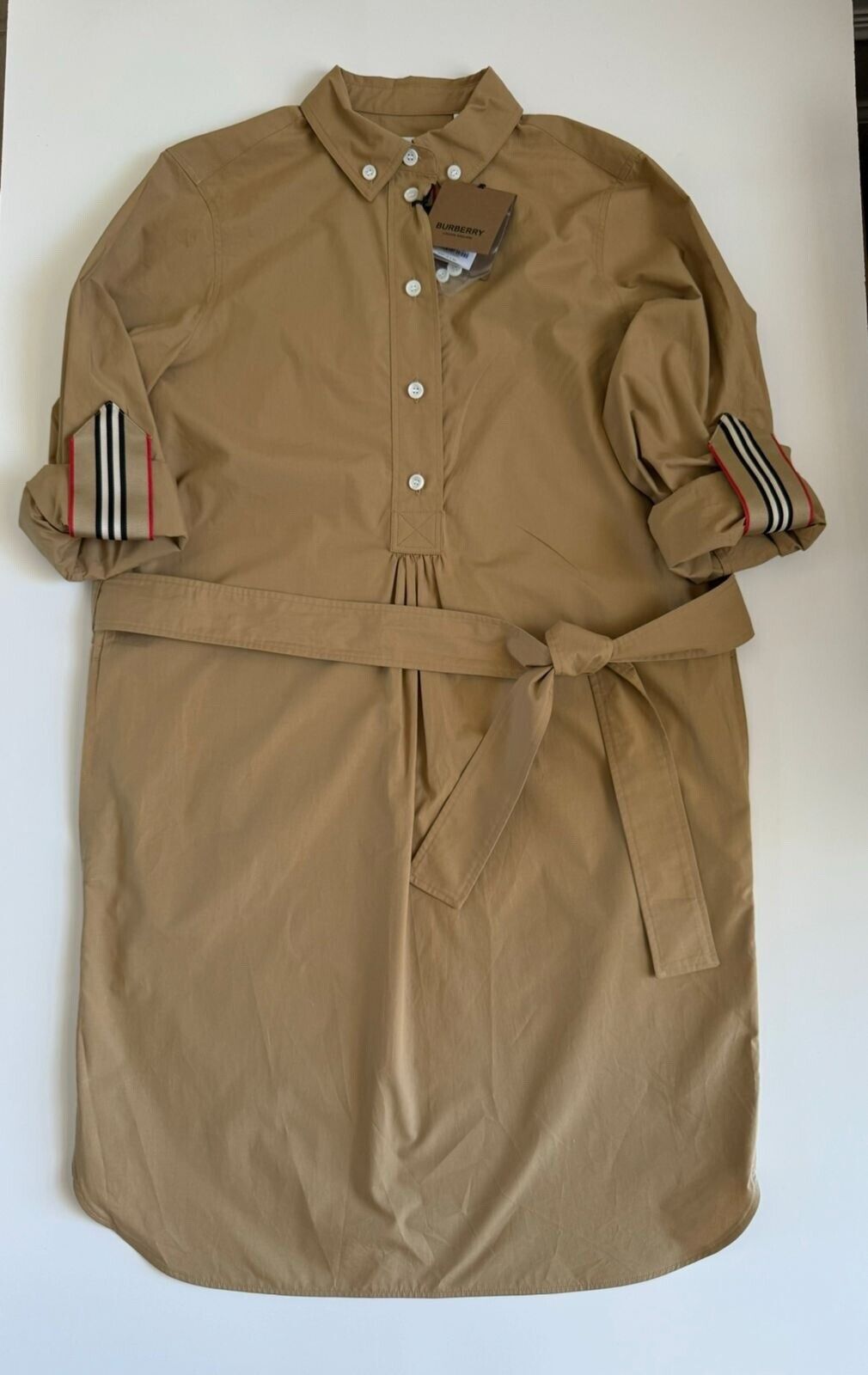 Burberry Giovanna Women’s Camel Check Dress 8 US (42 Euro) 8080960 NWT $960