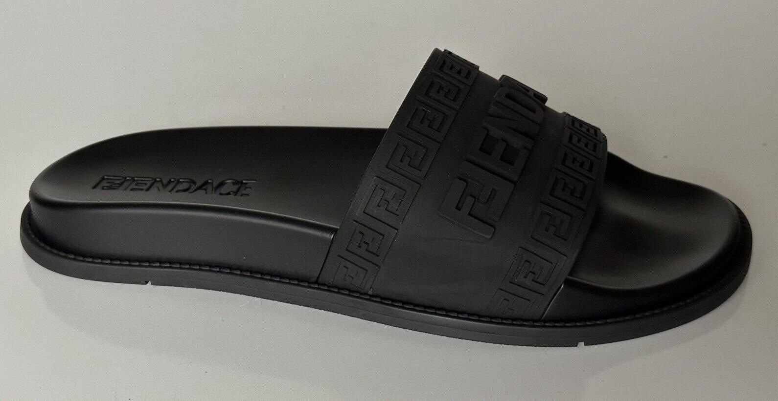 Fendace Fendi&Versace Rubber Slide Sandals Black 11 US/10 UK IT 7X1551 NIB $520