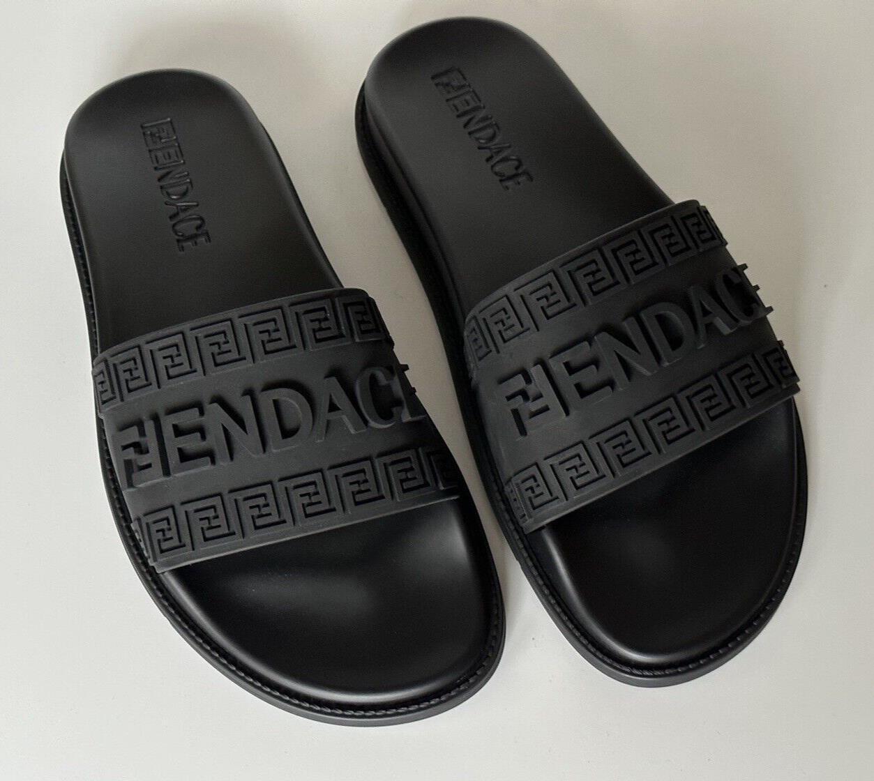 Fendace Fendi&Versace Rubber Slide Sandals Black 11 US/10 UK IT 7X1551 NIB $520