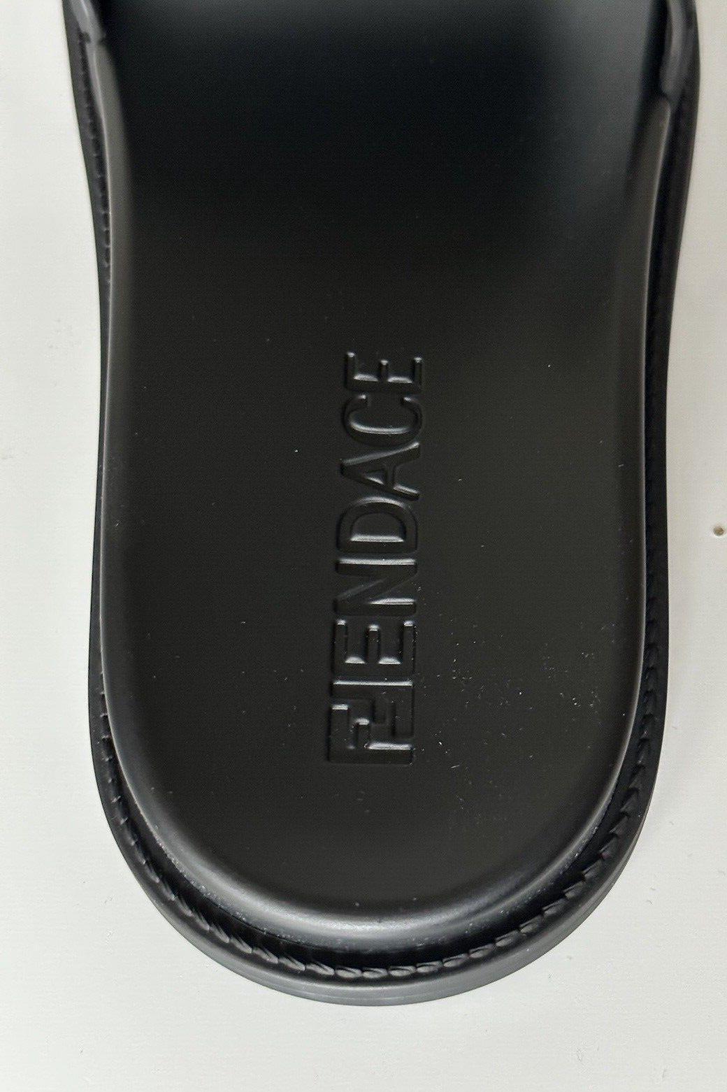 Fendace Fendi&Versace Rubber Slide Sandals Black 11 US/10 UK IT 7X1551 NIB $520