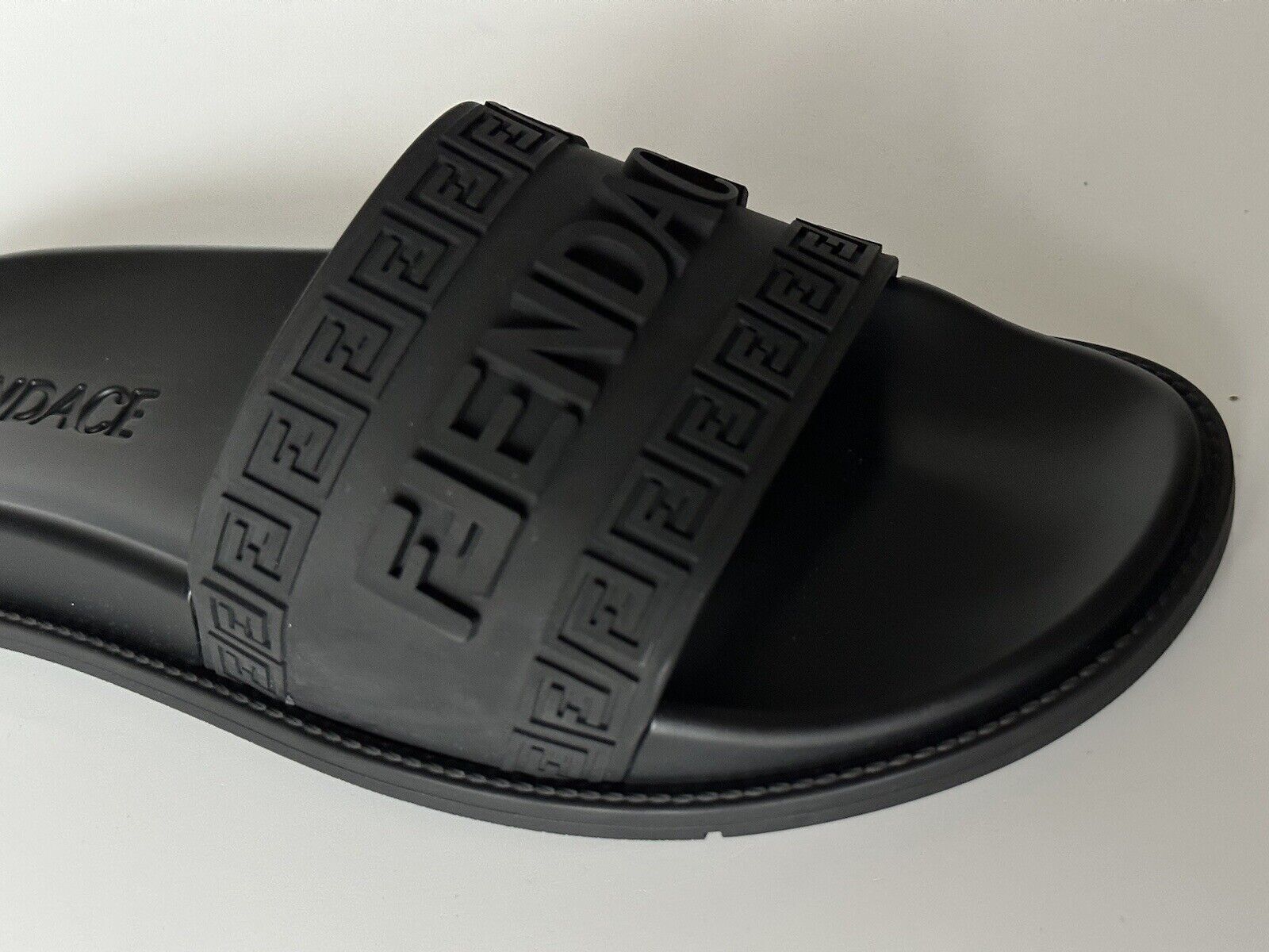 Fendace Fendi&Versace Rubber Slide Sandals Black 11 US/10 UK IT 7X1551 NIB $520