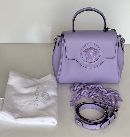 Versace Top Handle Leather Purple Small Shoulder Bag DBFI040 Italy NWT $2125