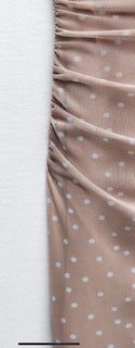 ZARA STRAPLESS PRINTED BEIGE TULLE MIDI DRESS NWT Size M