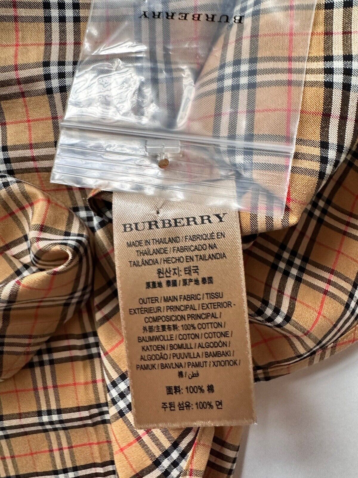 Burberry Manzoni Antique Yellow IP Check Men's Long Sleeve Shirt S 8004263