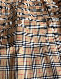 Burberry Manzoni Antique Yellow IP Check Men's Long Sleeve Shirt S 8004263