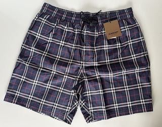 Burberry Men's Guildes Carbon Blue IP Check Boxer Swim Shorts M 8013883 NWT $440