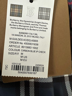 Burberry Men's Guildes Carbon Blue IP Check Boxer Swim Shorts M 8013883 NWT $440