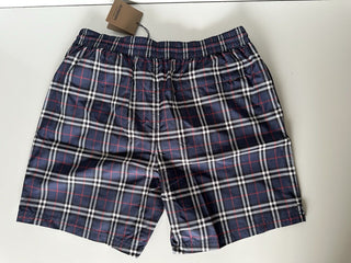 Burberry Men's Guildes Carbon Blue IP Check Boxer Swim Shorts M 8013883 NWT $440