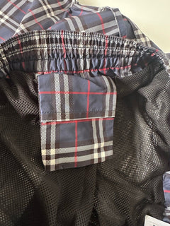 Burberry Men's Guildes Carbon Blue IP Check Boxer Swim Shorts M 8013883 NWT $440