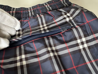 Burberry Men's Guildes Carbon Blue IP Check Boxer Swim Shorts M 8013883 NWT $440