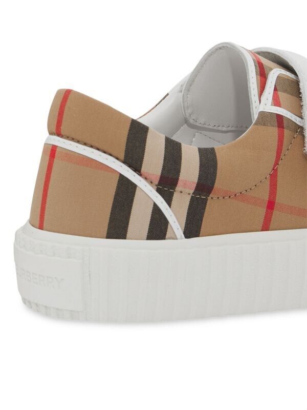 Burberry Baby's Mark Low Top Check Sneakers Beige 25 Euro 2 yrs old 8049401 NIB