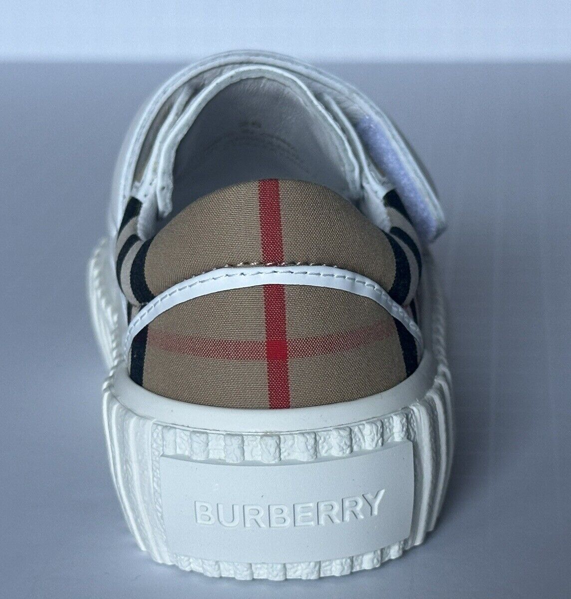 Burberry Baby's Mark Low Top Check Sneakers Beige 25 Euro 2 yrs old 8049401 NIB