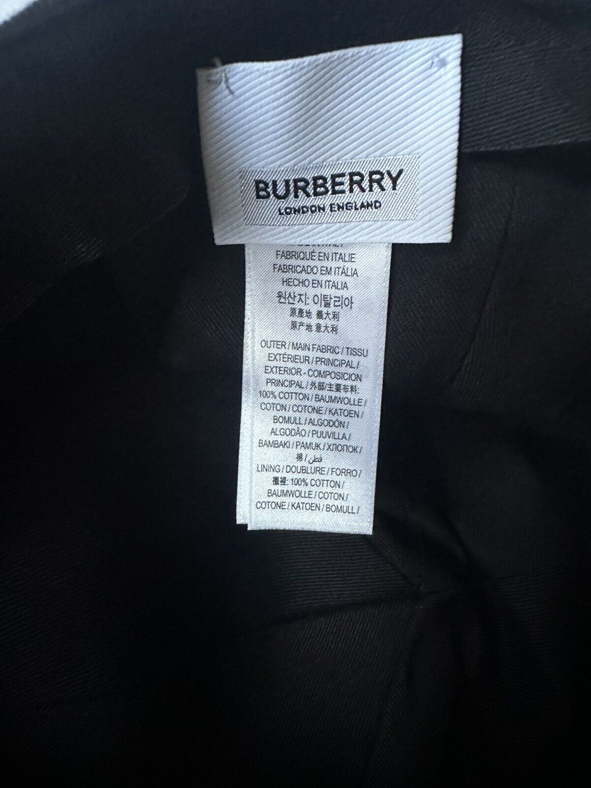 Burberry TB Cotton Baseball Cap Black Small (56 cm) 8038141 Italy NWT $400