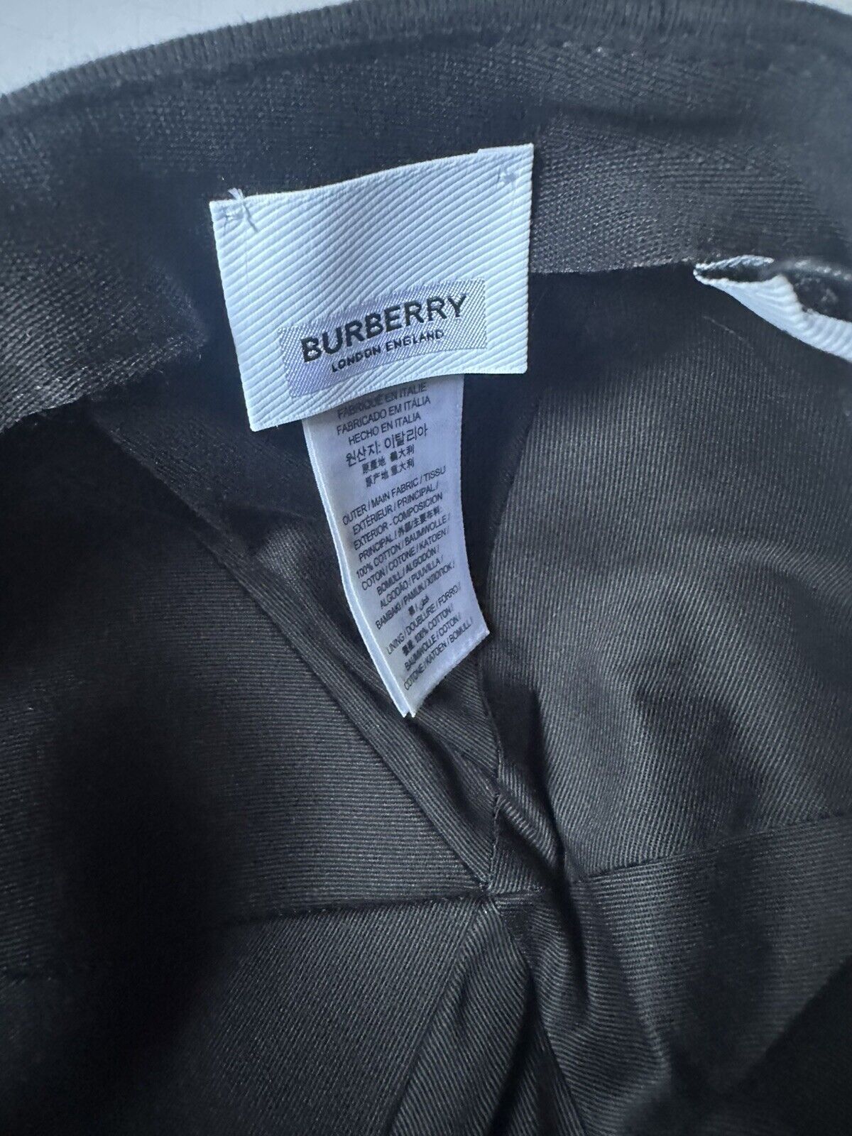 Burberry TB Cotton Baseball Cap Black Small (56 cm) 8038141 Italy NWT $400