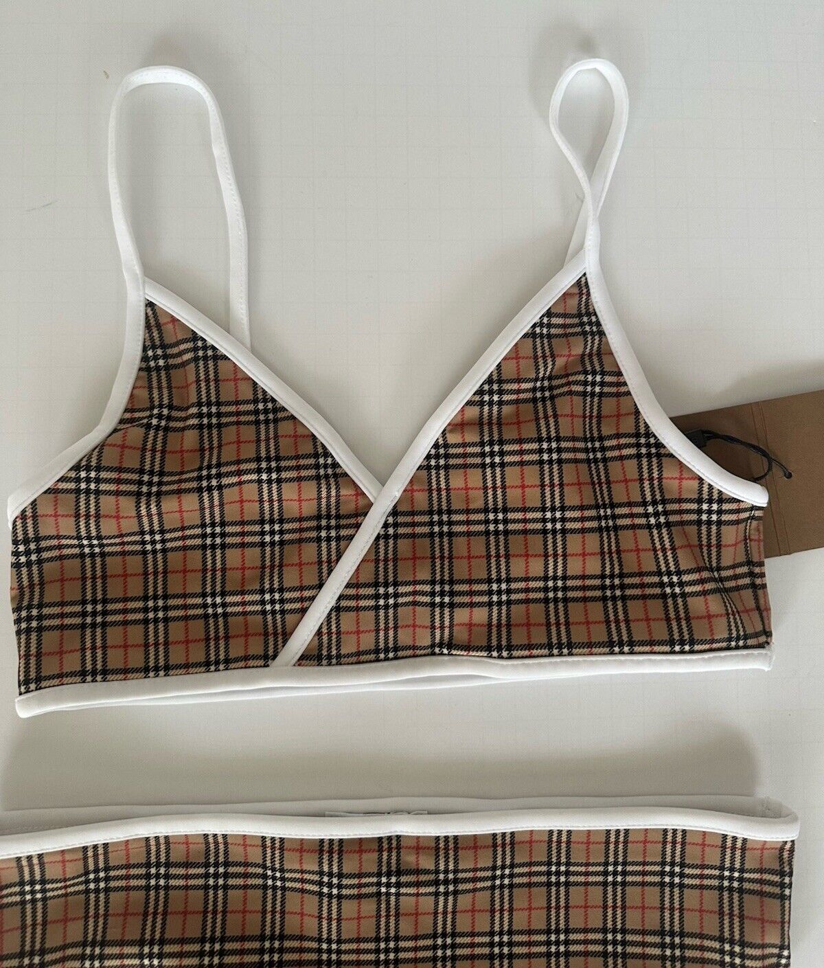 Burberry Crosby Check Girls Beige 2-Piece Swimsuit Bikini 14Y 8047822 NWT $230