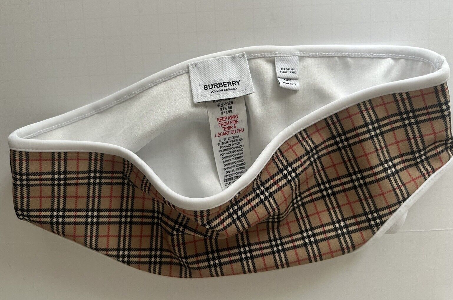 Burberry Crosby Check Girls Beige 2-Piece Swimsuit Bikini 14Y 8047822 NWT $230