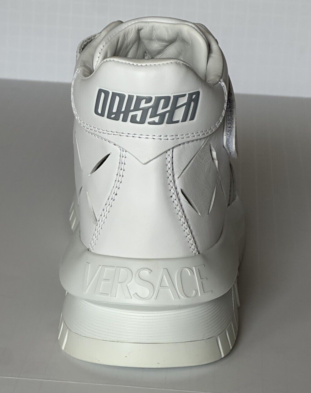 Versace Men's Laserata Leather Sneakers White 10.5 US (43.5) 1008964 NWT $1175