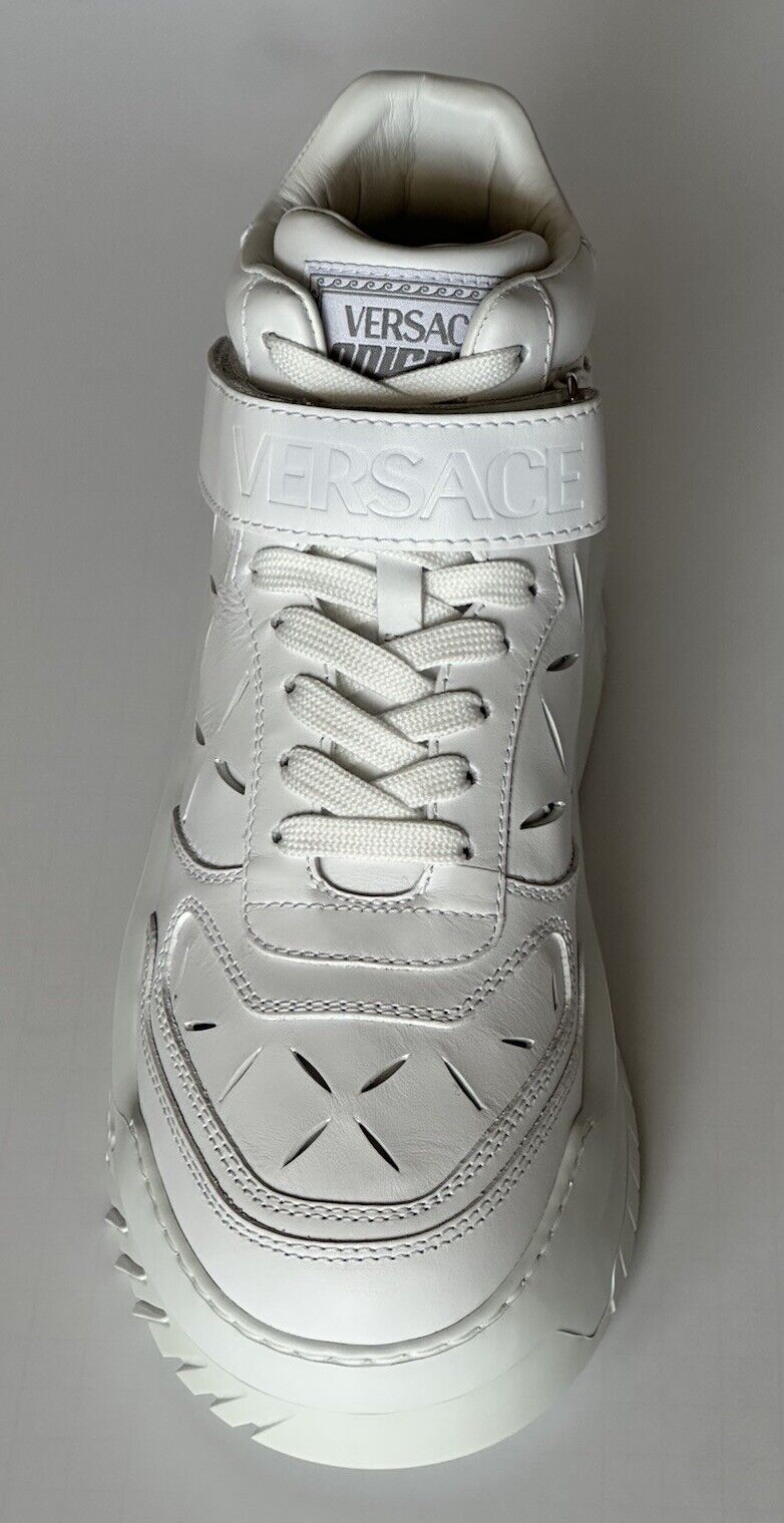 Versace Men's Laserata Leather Sneakers White 10.5 US (43.5) 1008964 NWT $1175