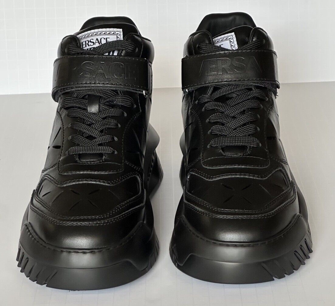 Versace Men's Laserata Leather Sneakers Black 10.5 US (43.5) 1008964 NWT $1175