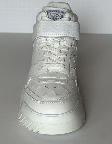 Versace Men's Laserata Leather Sneakers White 12.5 US (45.5) 1008964 NWT $1175