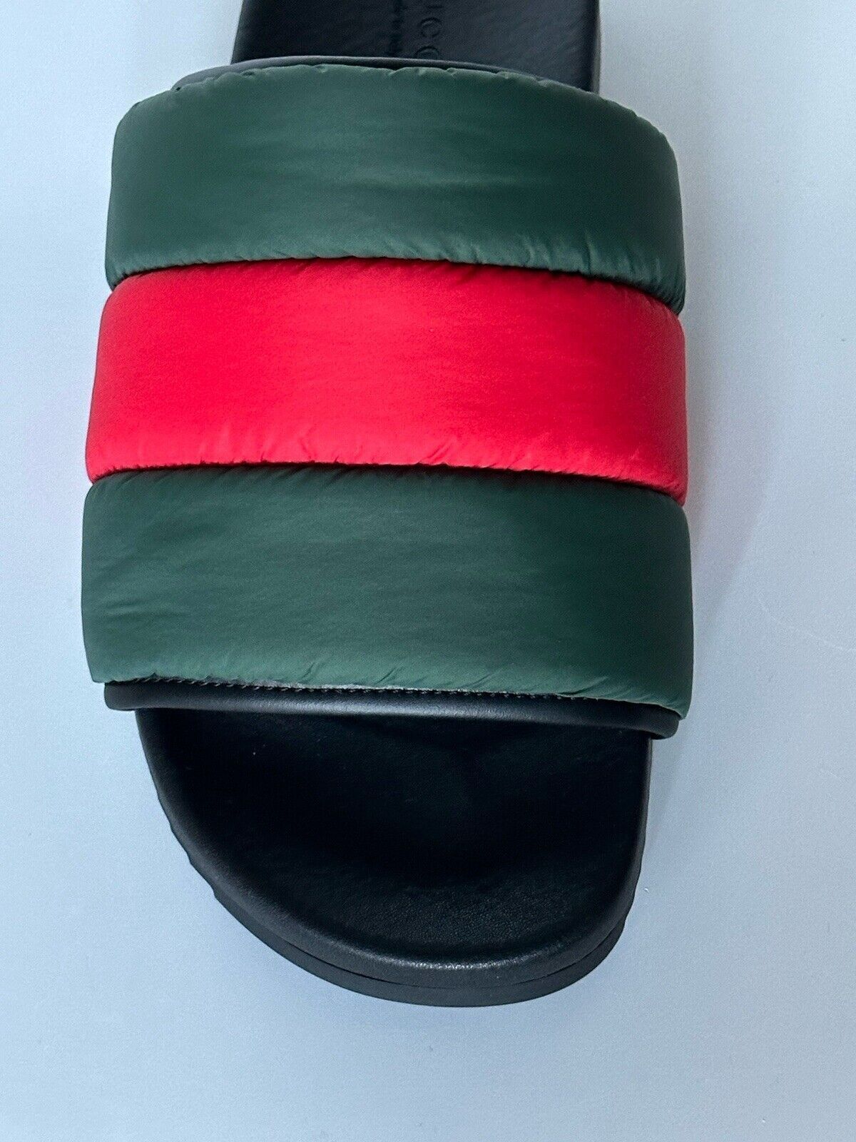 NIB Gucci Women's Nylon Green/Red/Green Slide Sandals 11 US (41 Euro) 700320 IT