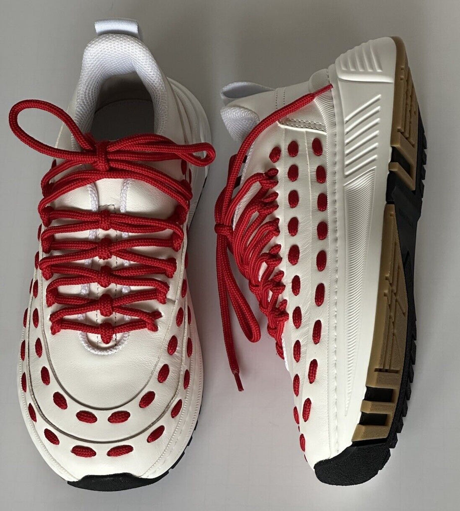Bottega Veneta Mens Leather White/Red Sneakers 6 US (39 Euro) 578305 NIB $990