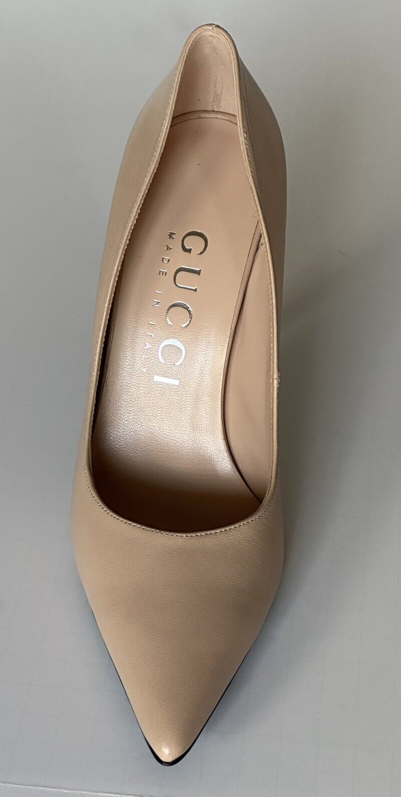 Gucci GG Stilletos Women's Pump Leather Nude Rose Shoes 9 US (39 Eu) 738682 NIB