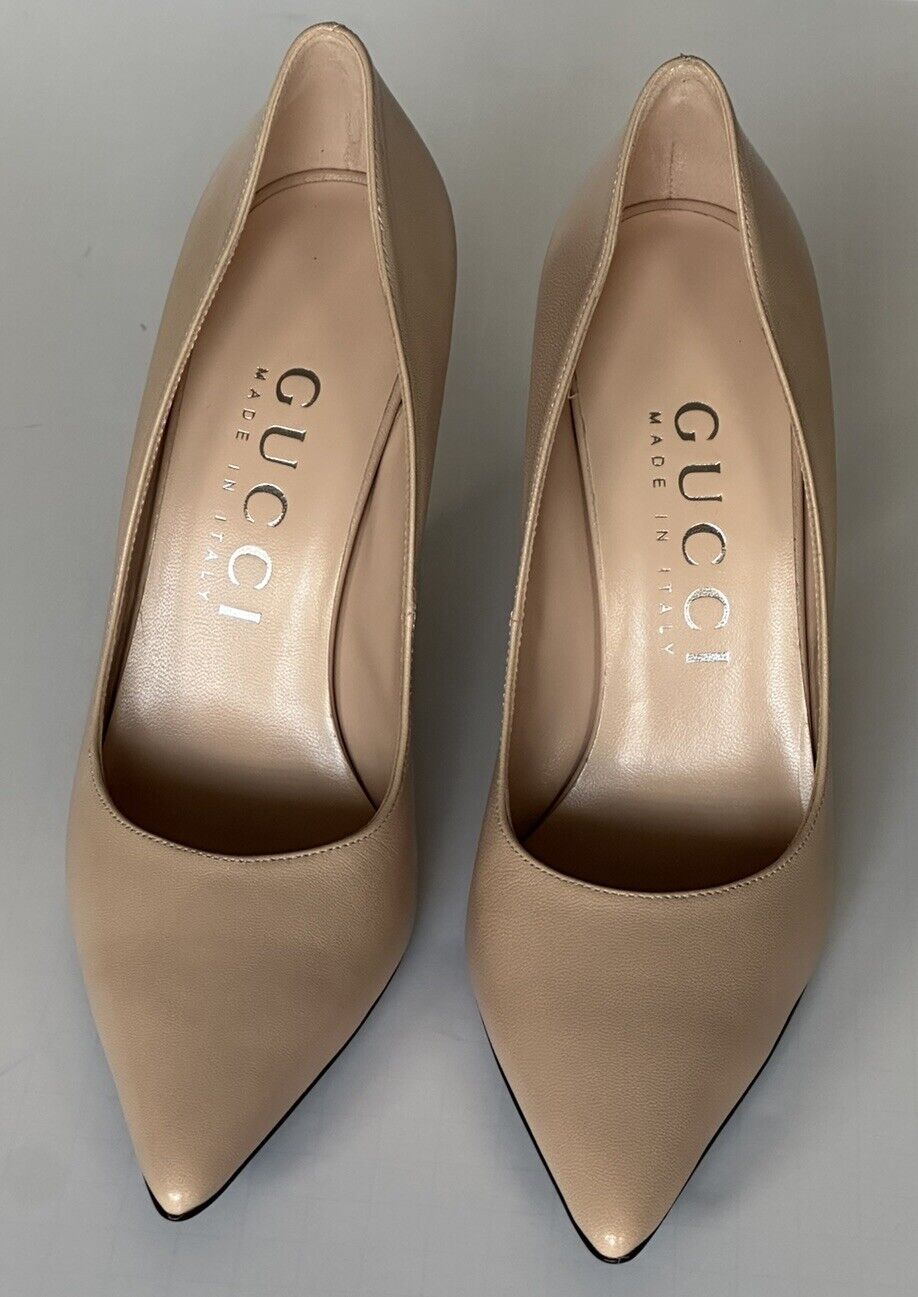 Gucci GG Stilletos Women's Pump Leather Nude Rose Shoes 9 US (39 Eu) 738682 NIB