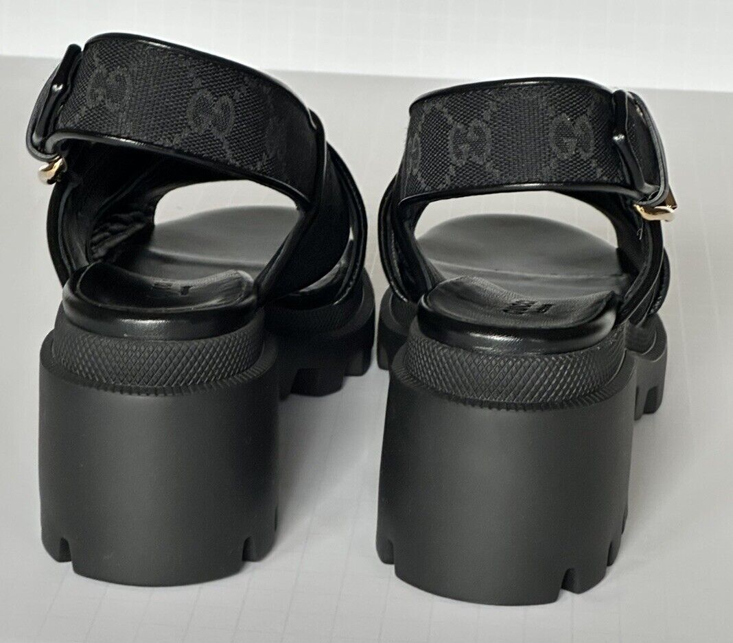 Gucci Monogram GG Granada Women’s Sandals Black 6.5 US (36.5 Eu) 749795 NIB $900