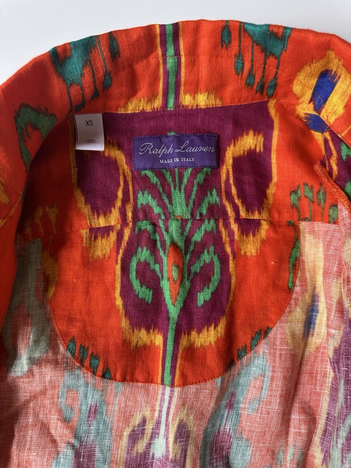 Ralph Lauren Purple Label Men's Orange Linen Botton-up Shirt XS Italy NWT $595