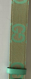 Gucci Women's GG Marmont Wide Belt Green Canvas/Leather 75/30 Italy 400593 NWOT