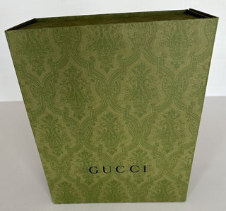 Gucci Women's GG Marmont Wide Belt Green Canvas/Leather 75/30 Italy 400593 NWOT