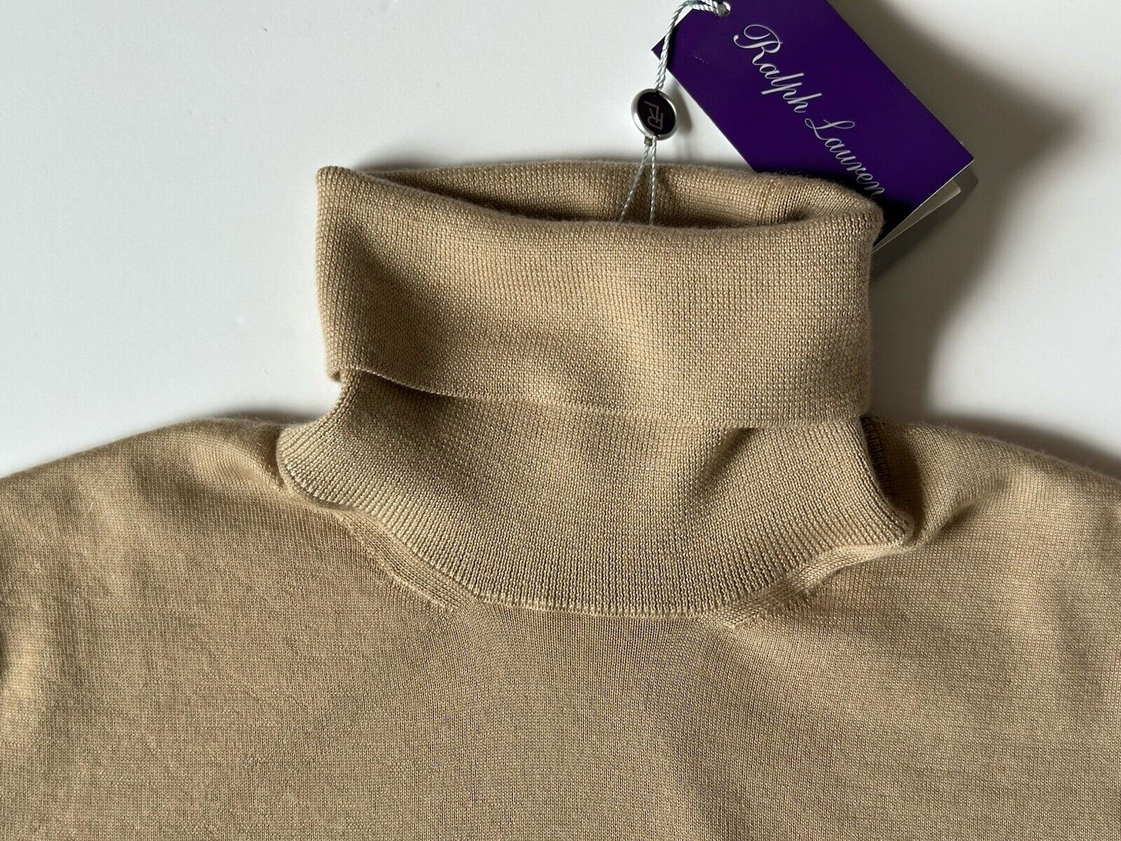 Ralph Lauren Purple Label Women’s Cashmere Turtleneck Tan Sweater M NWT