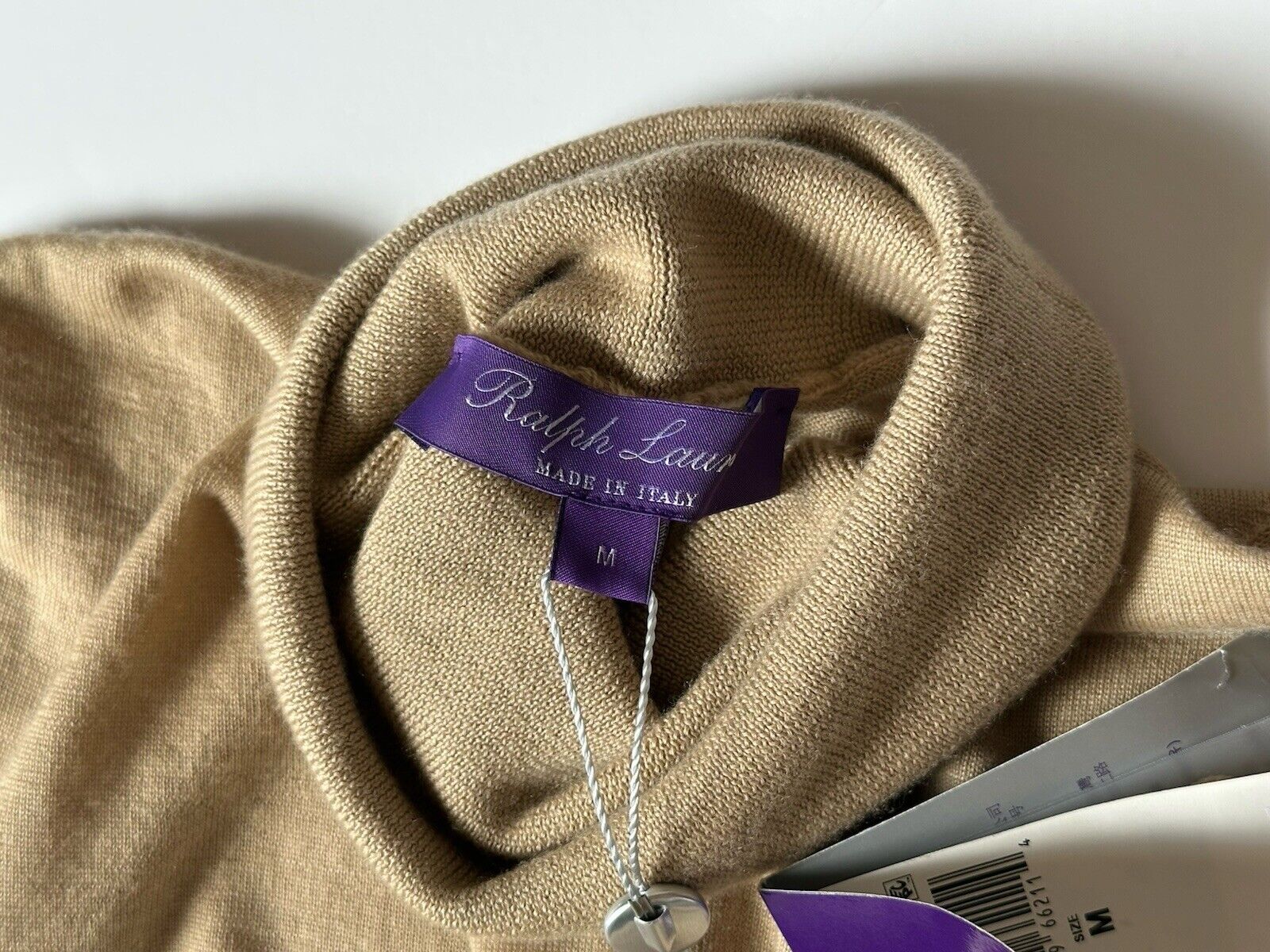 Ralph Lauren Purple Label Women’s Cashmere Turtleneck Tan Sweater M NWT