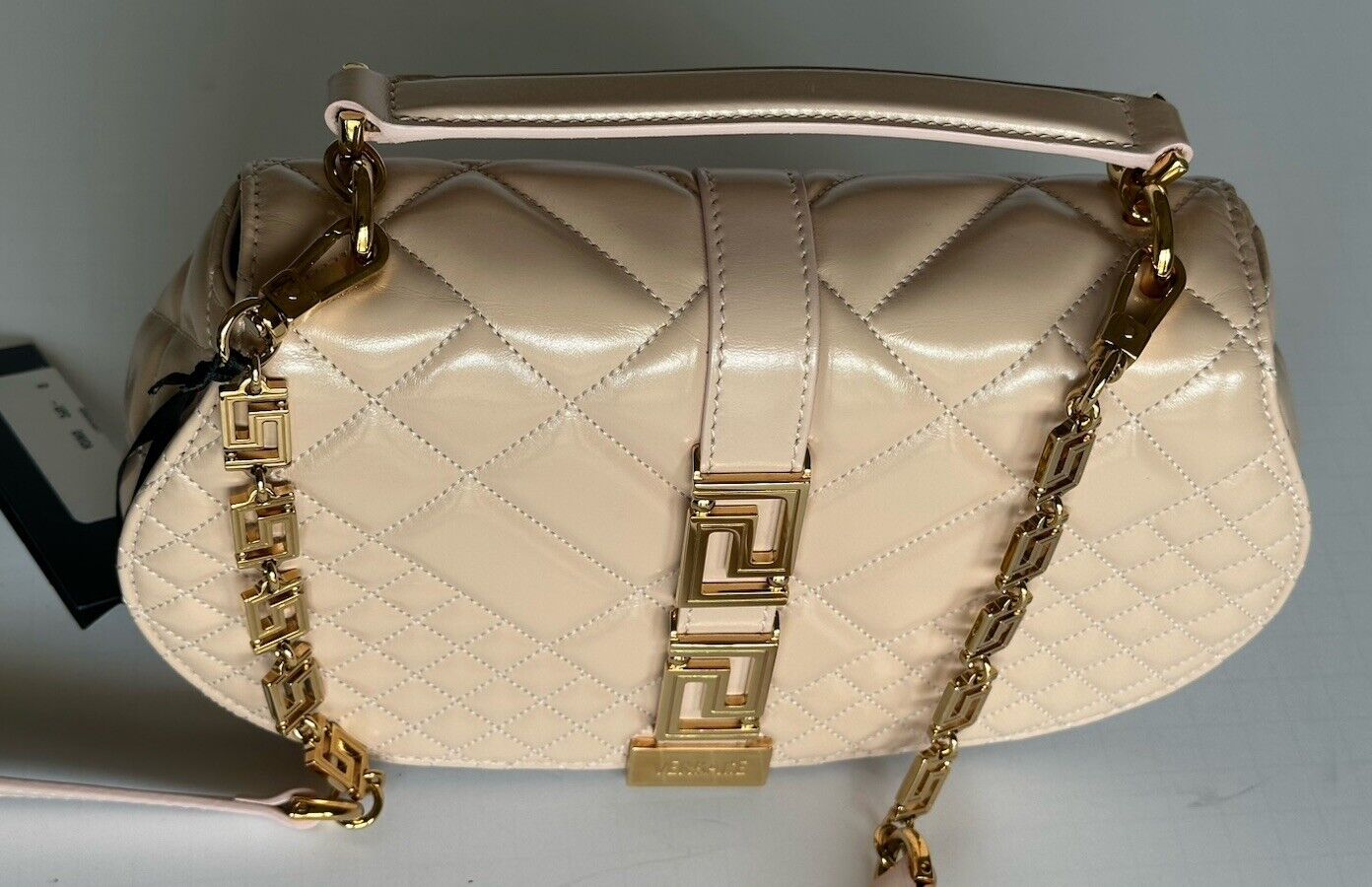 Versace Quilted Calf Leather Pink Medium Shoulder Bag 1011178 IT NWT $2995