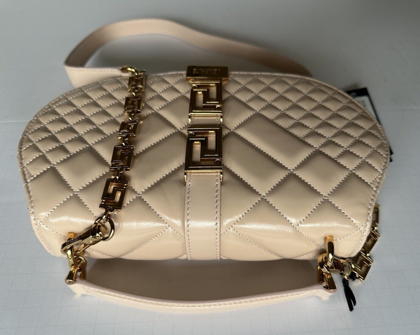 Versace Quilted Calf Leather Pink Medium Shoulder Bag 1011178 IT NWT $2995