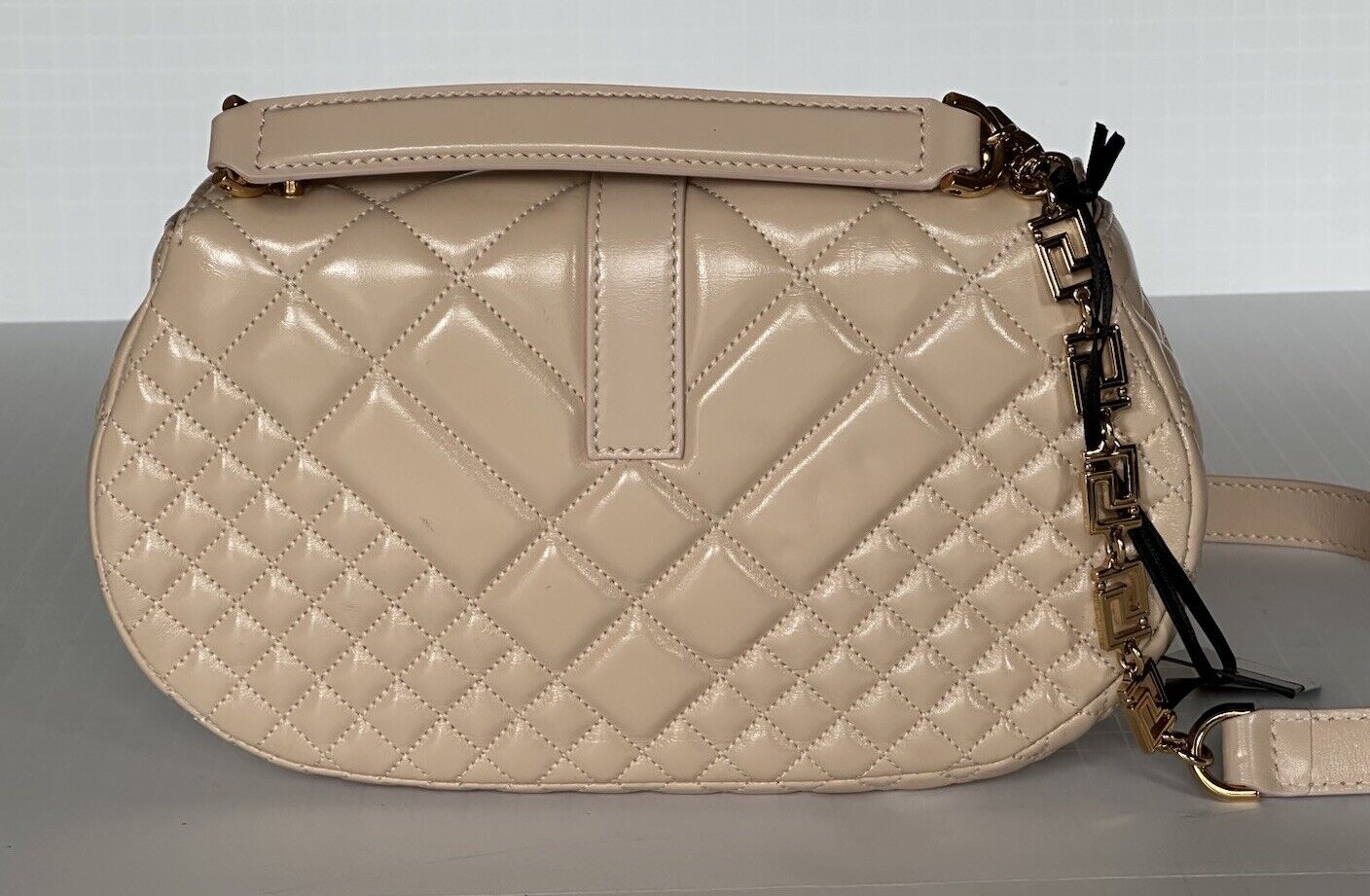 Versace Quilted Calf Leather Pink Medium Shoulder Bag 1011178 IT NWT $2995