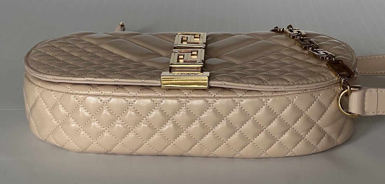 Versace Quilted Calf Leather Pink Medium Shoulder Bag 1011178 IT NWT $2995