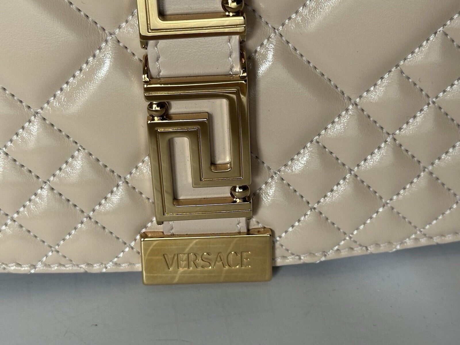 Versace Quilted Calf Leather Pink Medium Shoulder Bag 1011178 IT NWT $2995